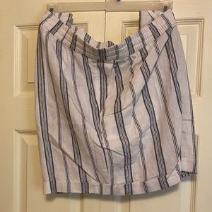 Oldnavy White and Blue Striped Linen Shorts